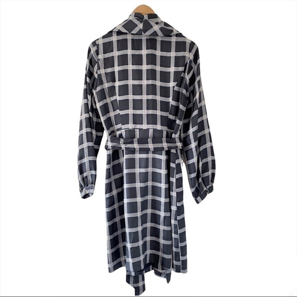 Elizabeth McKay Scotland Silk Wrap Dress in Blue Check - Picture 3 of 8